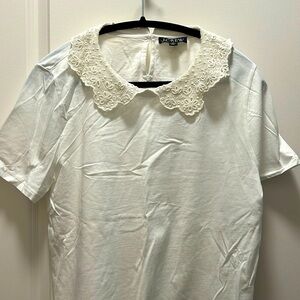 JCrew Lace Collar Tshirt